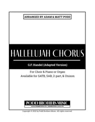 Hallelujah Chorus (Adapted) Unison choral sheet music cover Thumbnail